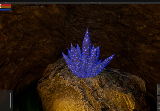 Crystal in torch light